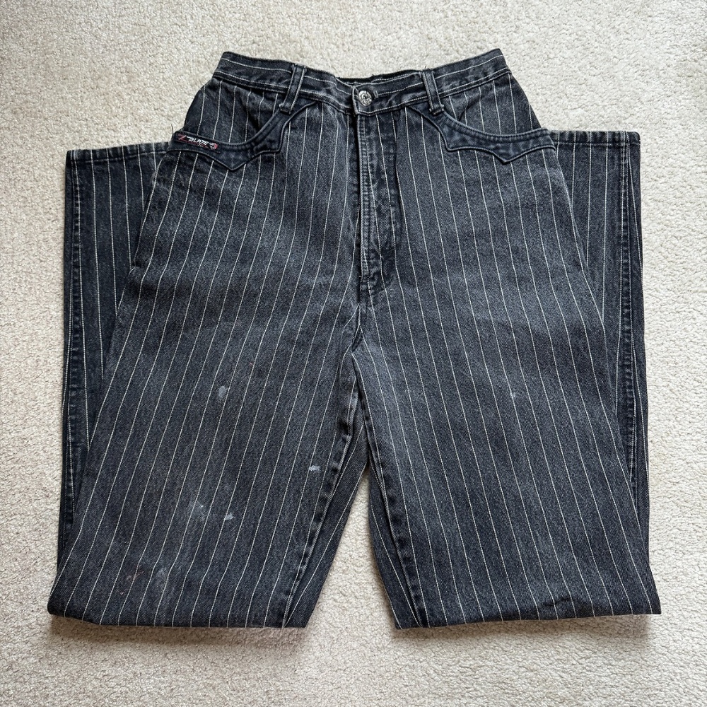 Vintage Blaze Black with White Pinstripe Jeans